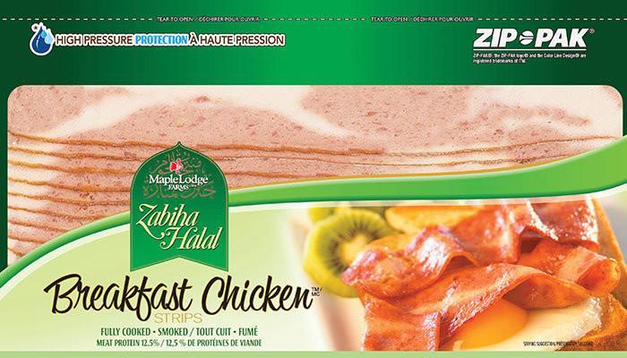 Zabiha Halal fully cooked & Smoked Breakfast Chicken Strips 375G