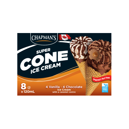 Chapman's Super Cone with Chocolate Centre Ice (8x120ml)