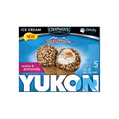 Chapman's Yukon Vanilla and Almonds Cone(5X140ml)