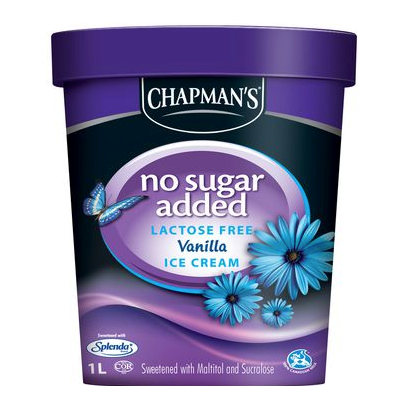 Chapman's No Sugar Added & LactoseFree Vanilla Ice Cream 1L