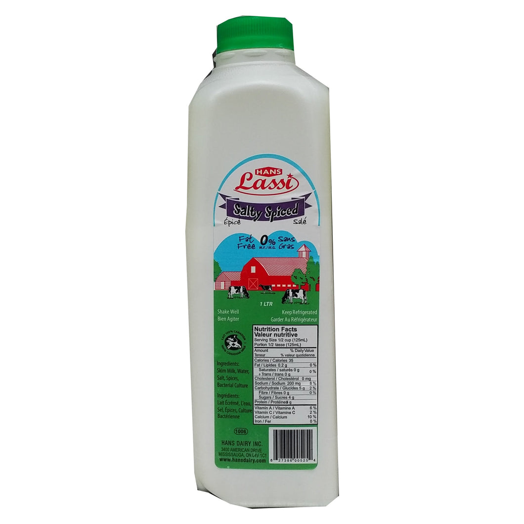 Hans Salty Spiced Lassi Fat Free 1L