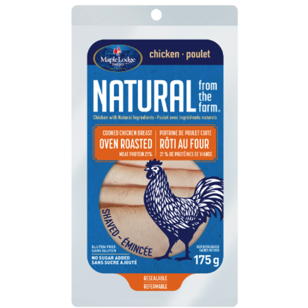 Maple Lodge Farms Natural Oven Roasted Cooked Chicken Breast Deli 175g