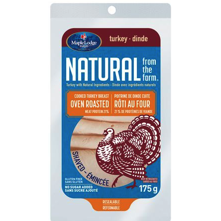 Maple Lodge Farms Natural Oven Roasted Cooked Turkey Breast Deli 175g